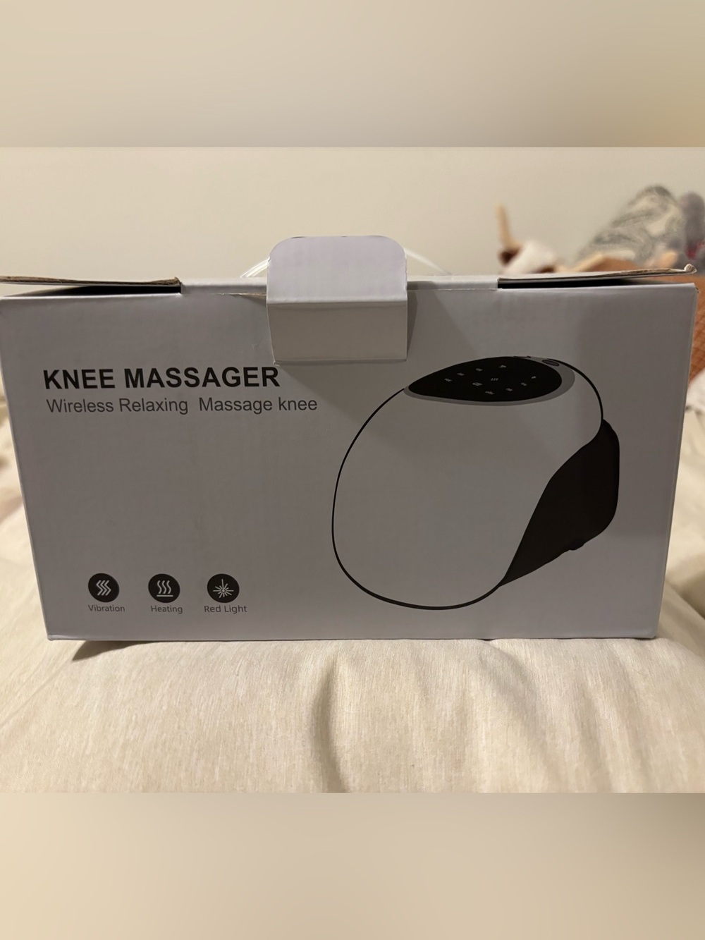 Knee Massager with Heating and Red Light - White - NEW